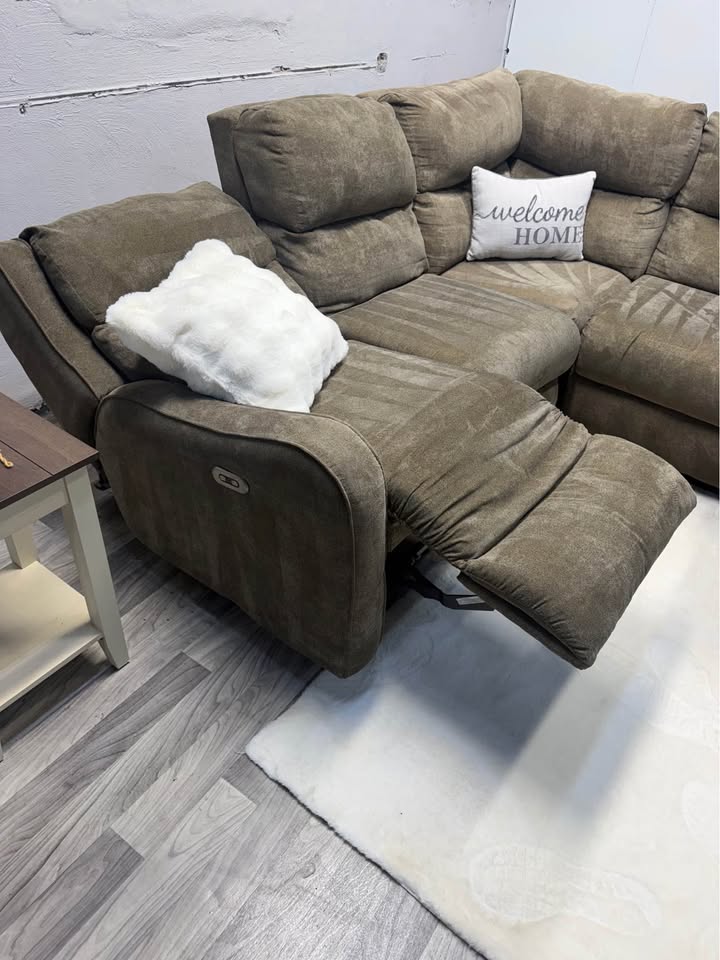 Brown Reclining Sectional Couch