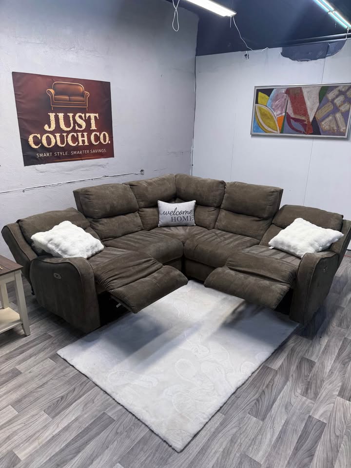 Brown Reclining Sectional Couch