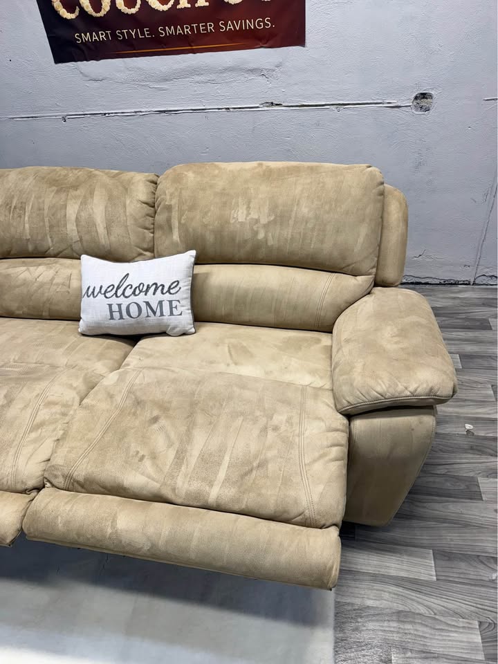 Raymour & Flanigan Tan Manual Reclining Loveseat