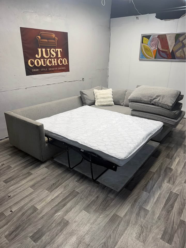 West Elm Harris 2 Piece Sectional Couch With Pullout Bed