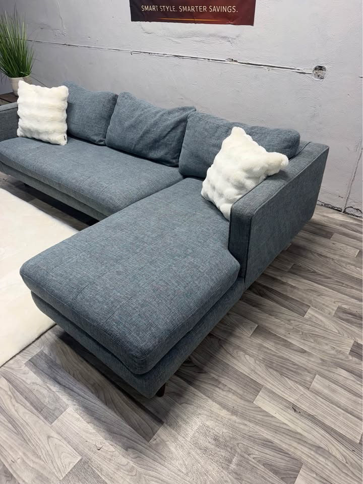 Article 2 Piece Blue Sectional Couch