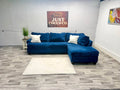 Blue 2 Piece Suede Sectional Couch