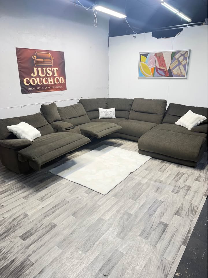 Ashley Furniture Brown Modular Power Reclining Sectional Couch
