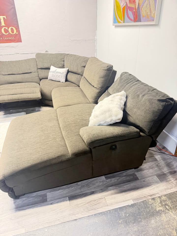 Ashley Furniture Brown Modular Power Reclining Sectional Couch