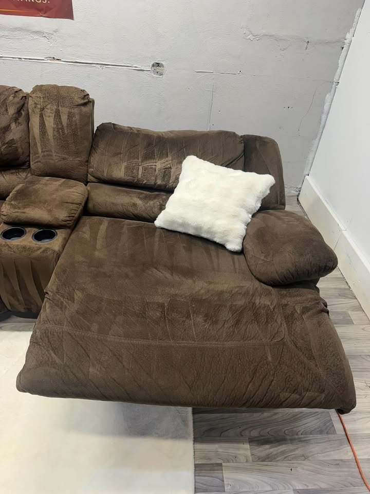 Ashley Furniture Brown 4 Piece Reclining Sectional Couch