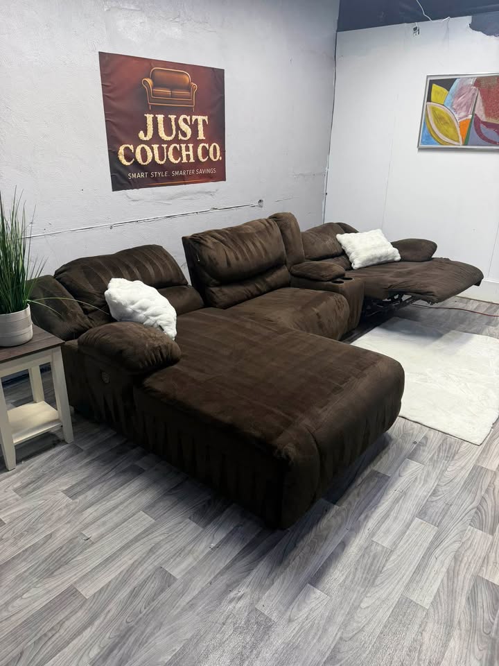 Ashley Furniture Brown 4 Piece Reclining Sectional Couch