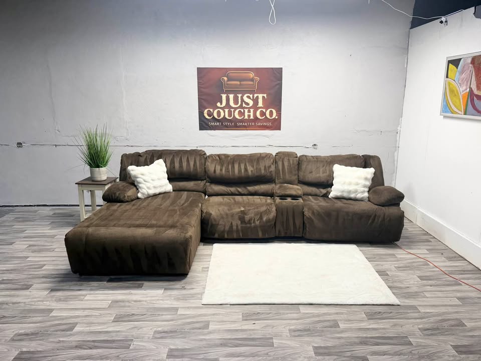 Ashley Furniture Brown 4 Piece Reclining Sectional Couch