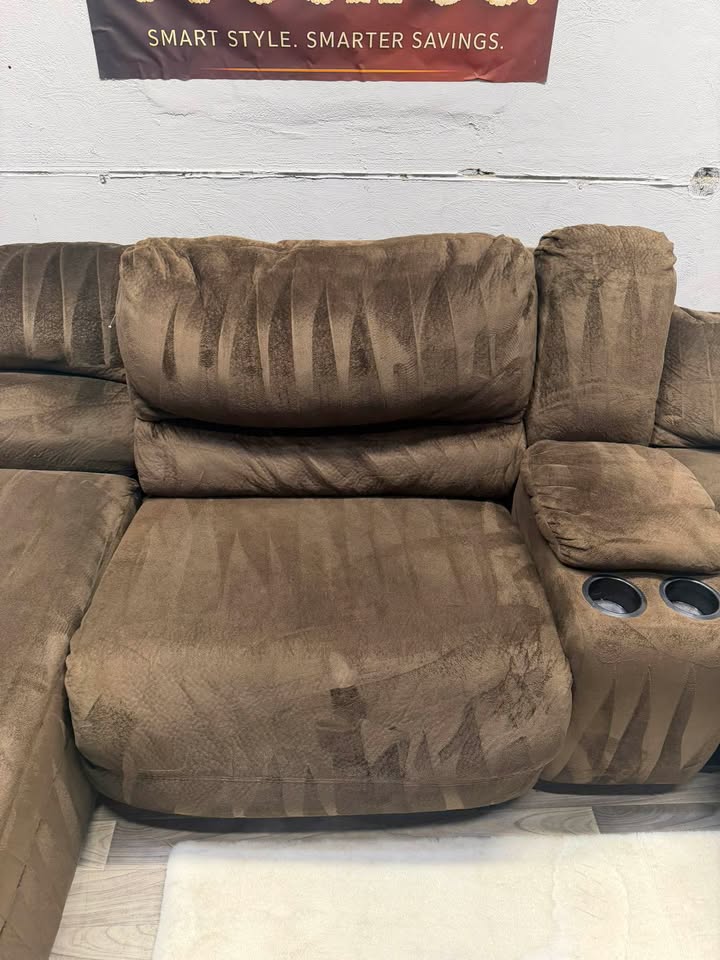 Ashley Furniture Brown 4 Piece Reclining Sectional Couch