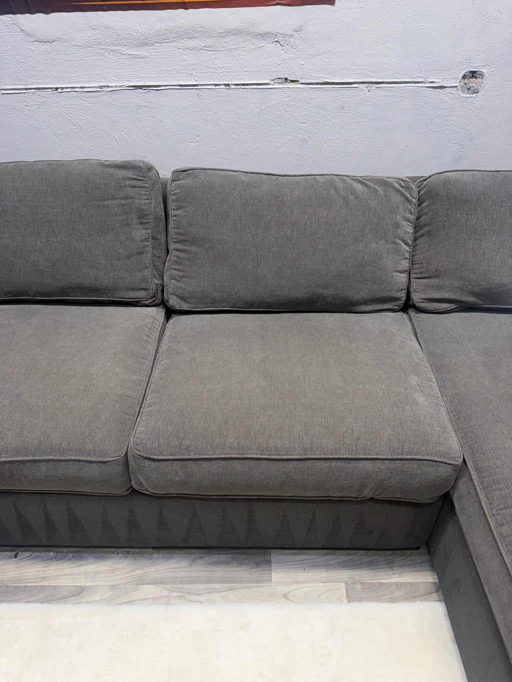 Raymour & Flanigan Gray Double Chase Sectional Couch