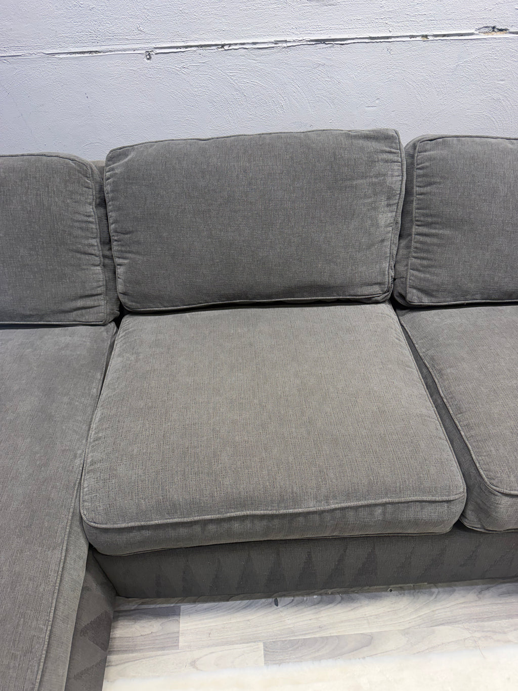 Raymour & Flanigan Gray Double Chase Sectional Couch