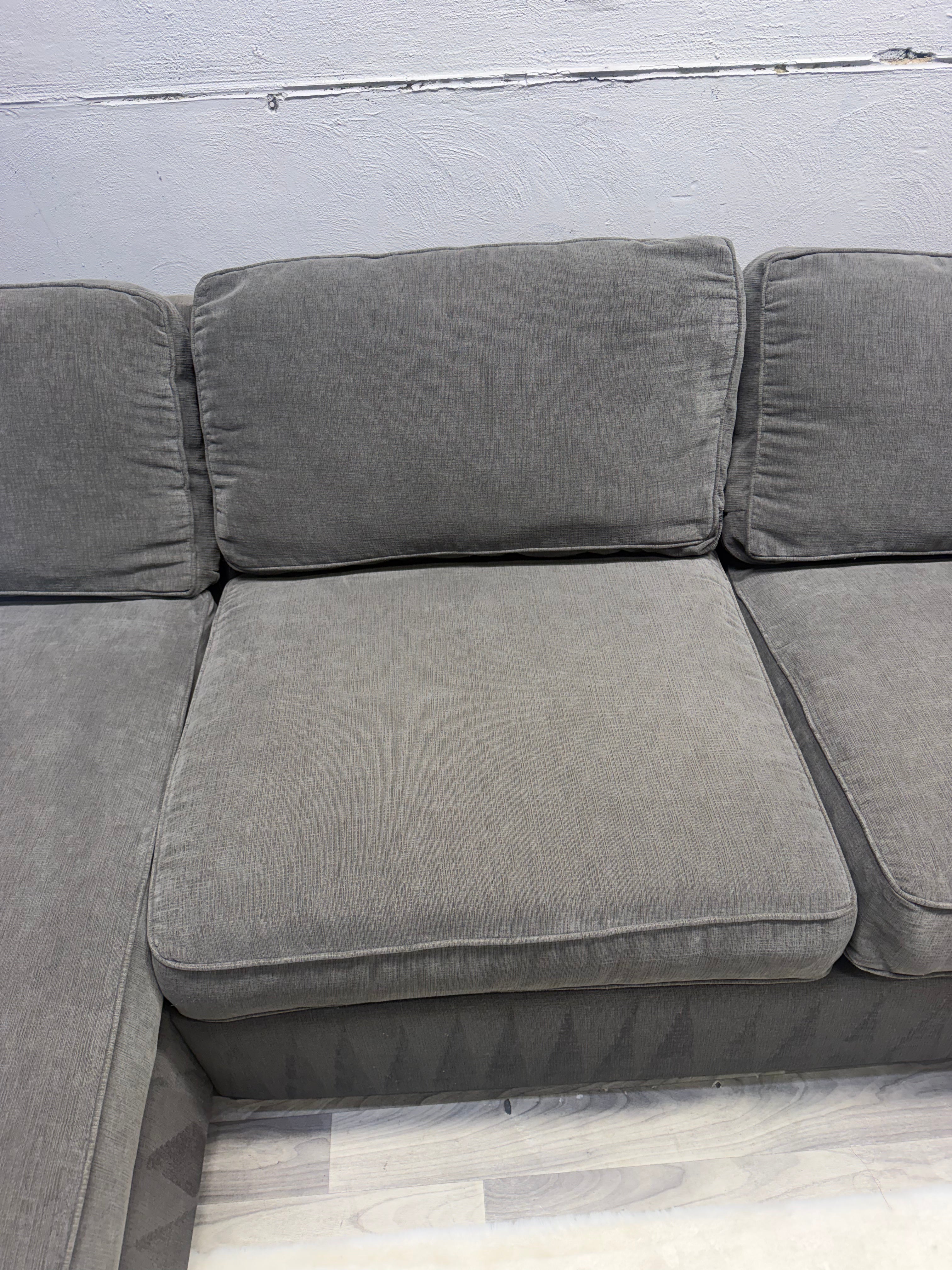 Raymour & Flanigan Gray Double Chase Sectional Couch