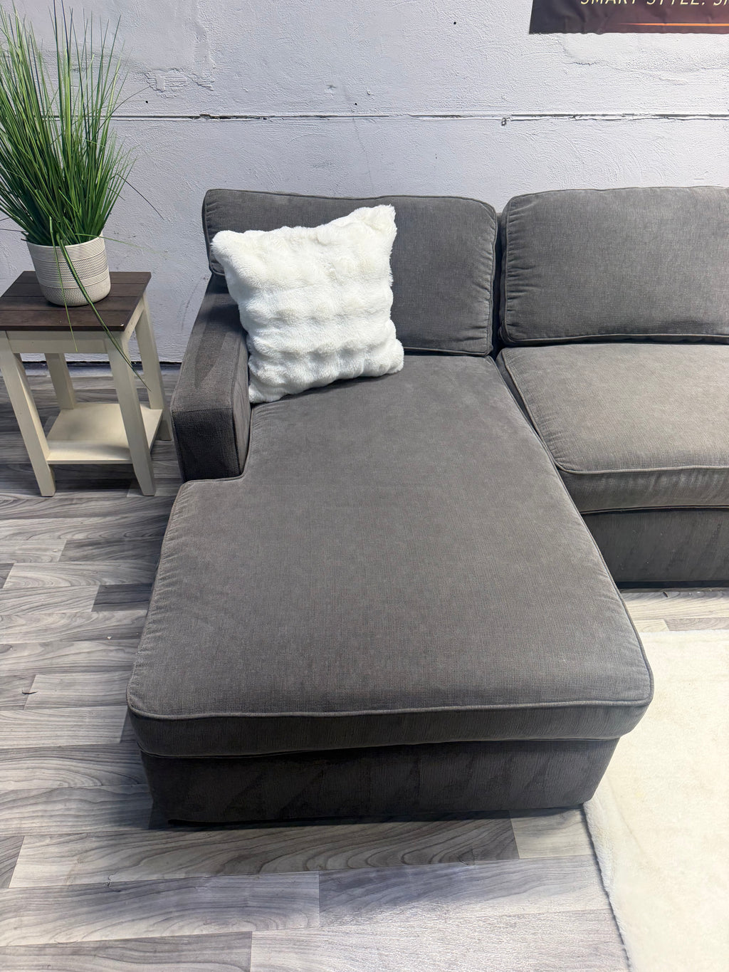 Raymour & Flanigan Gray Double Chase Sectional Couch