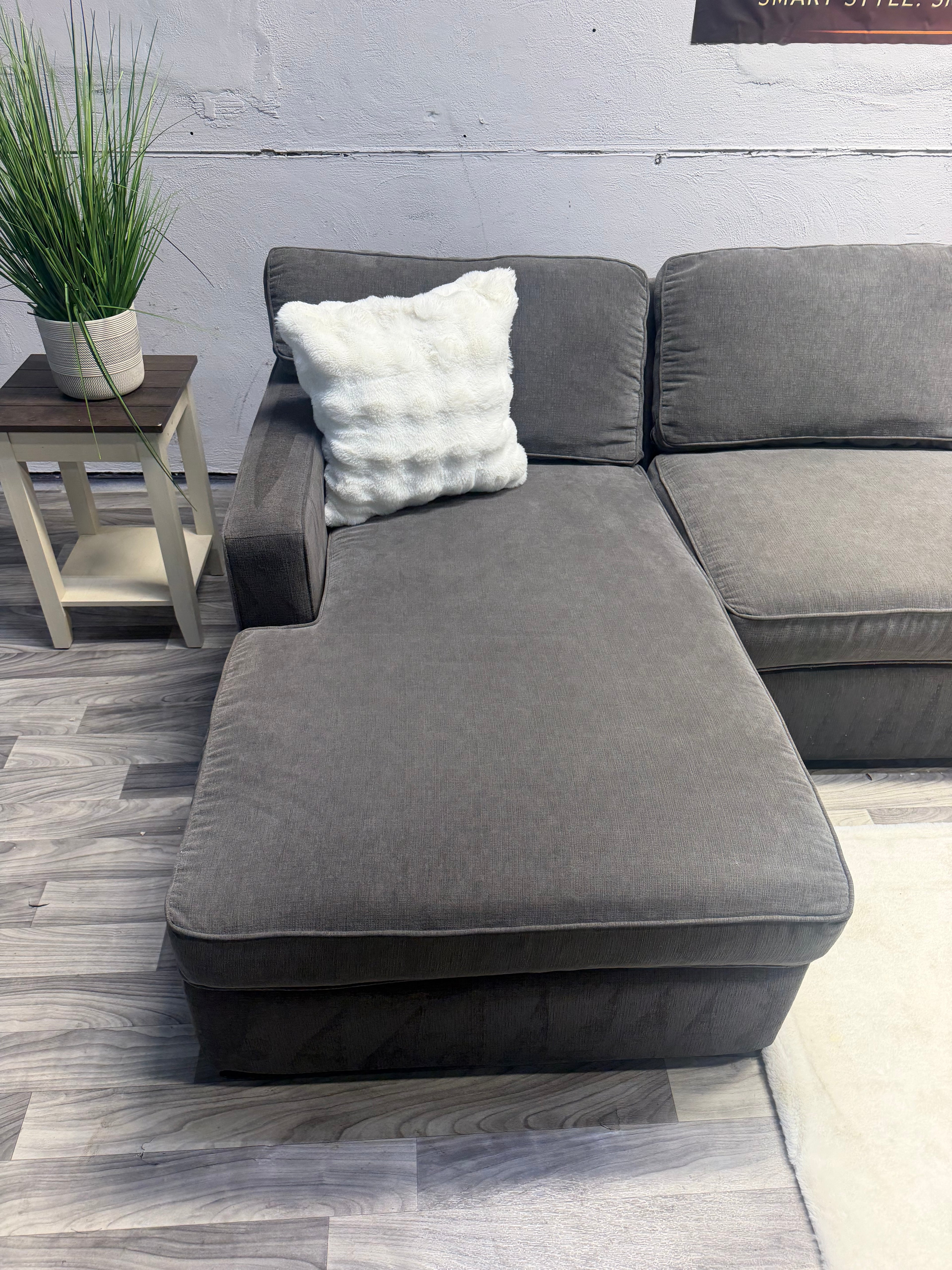 Raymour & Flanigan Gray Double Chase Sectional Couch