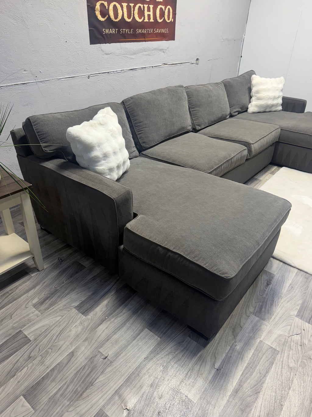 Raymour & Flanigan Gray Double Chase Sectional Couch