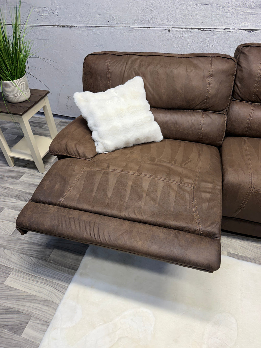 Raymour & Flanigan Brown Manual Reclining Sectional Couch