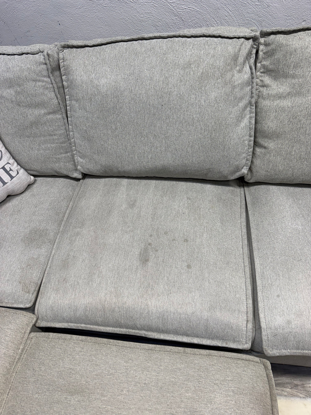 Bobs Furniture Gray 4 Piece Sectional Couch With Storage And Pullout Bed
