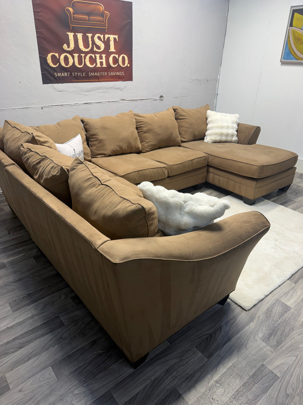 Raymour & Flanigan Tan 4 Piece Sectional Couch