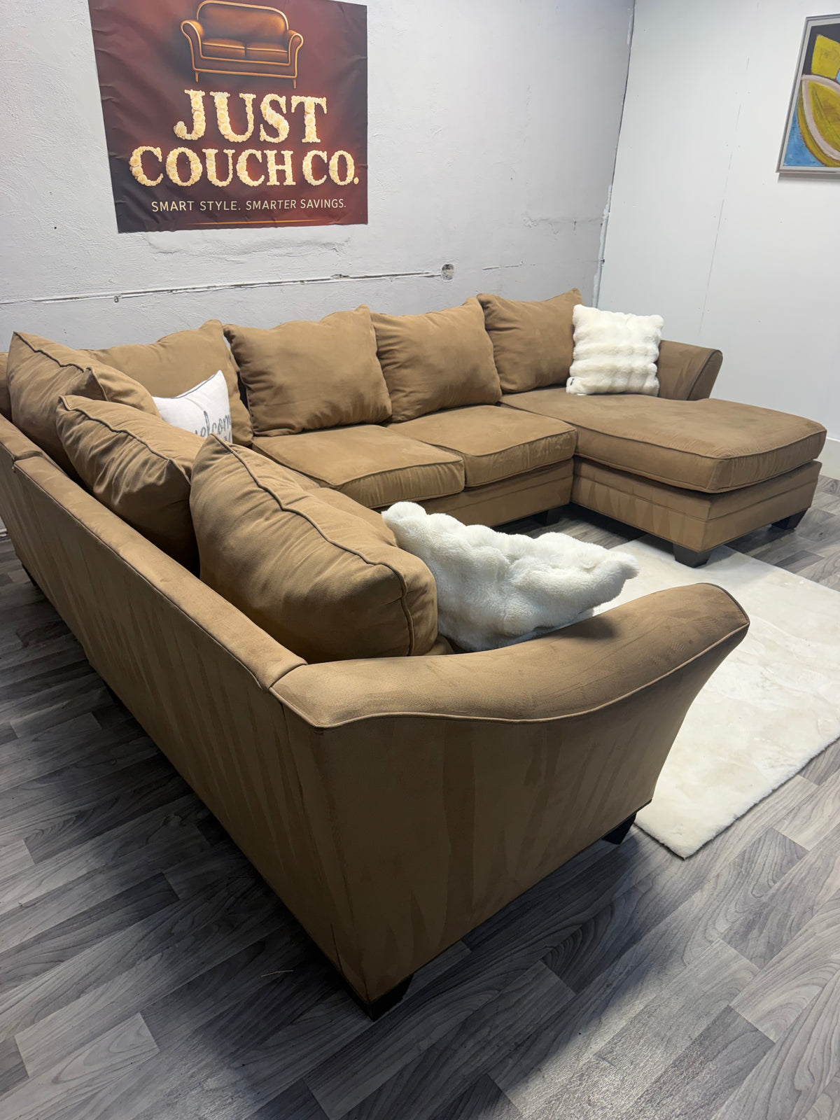 Raymour & Flanigan Tan 4 Piece Sectional Couch