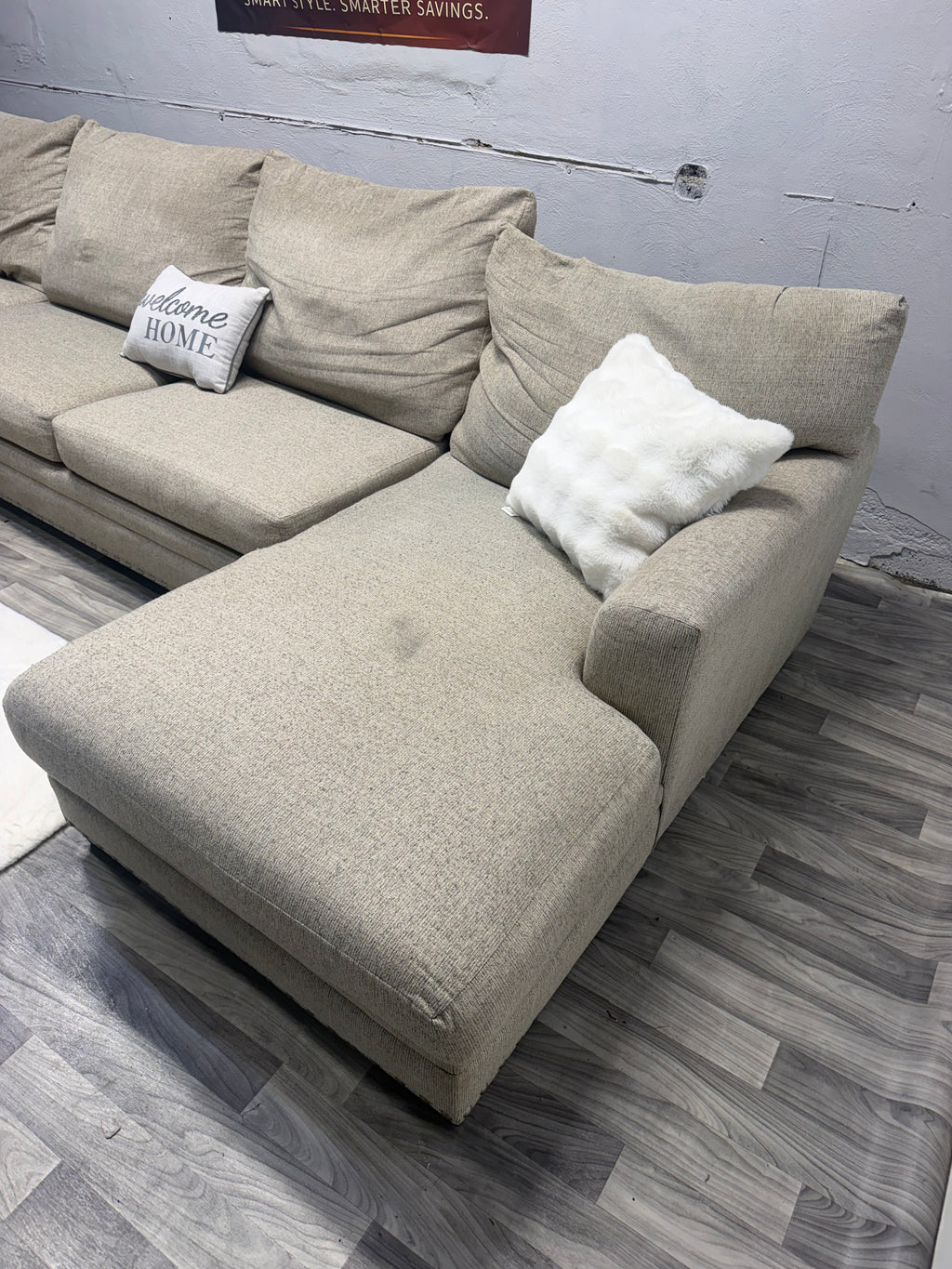 Bobs Furniture Beige 4 Piece Sectional Couch