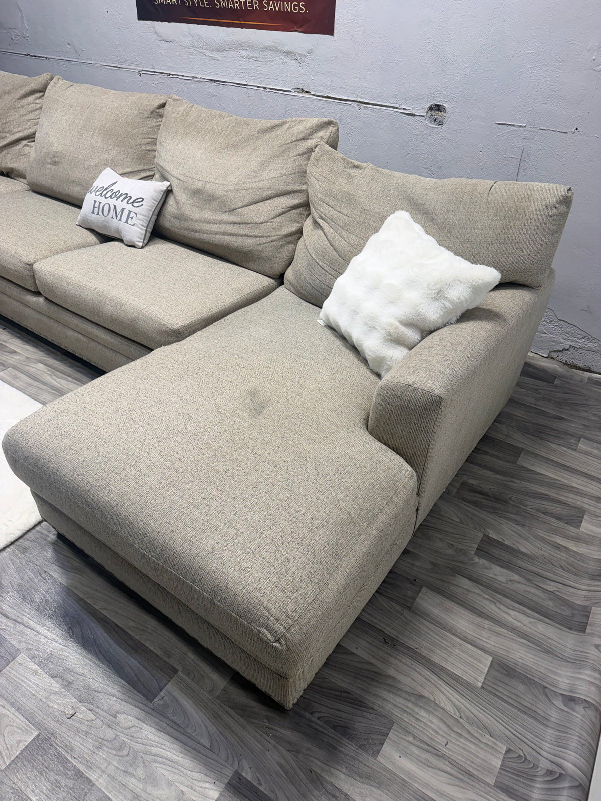 Bobs Furniture Beige 4 Piece Sectional Couch