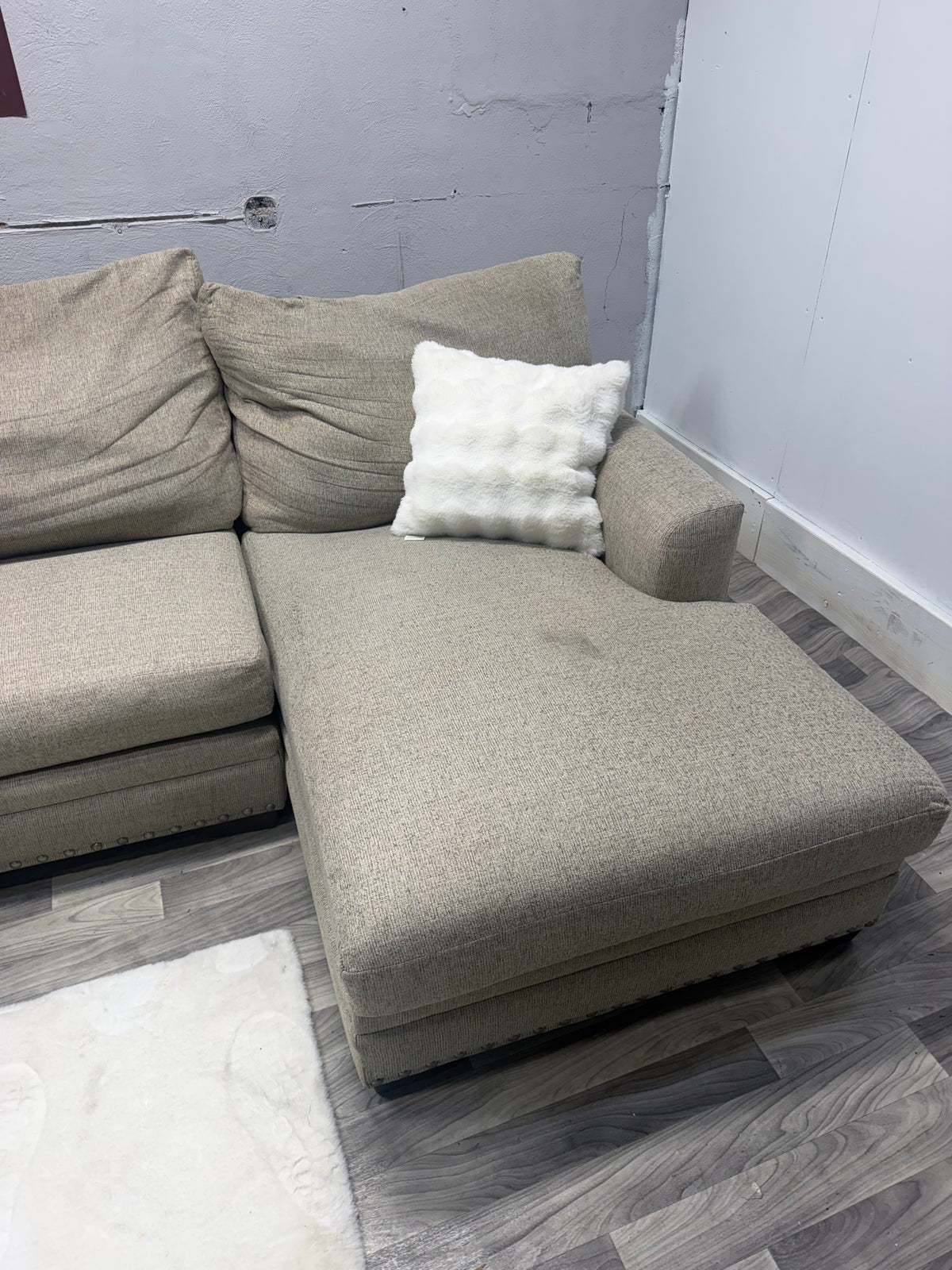 Bobs Furniture Beige 4 Piece Sectional Couch