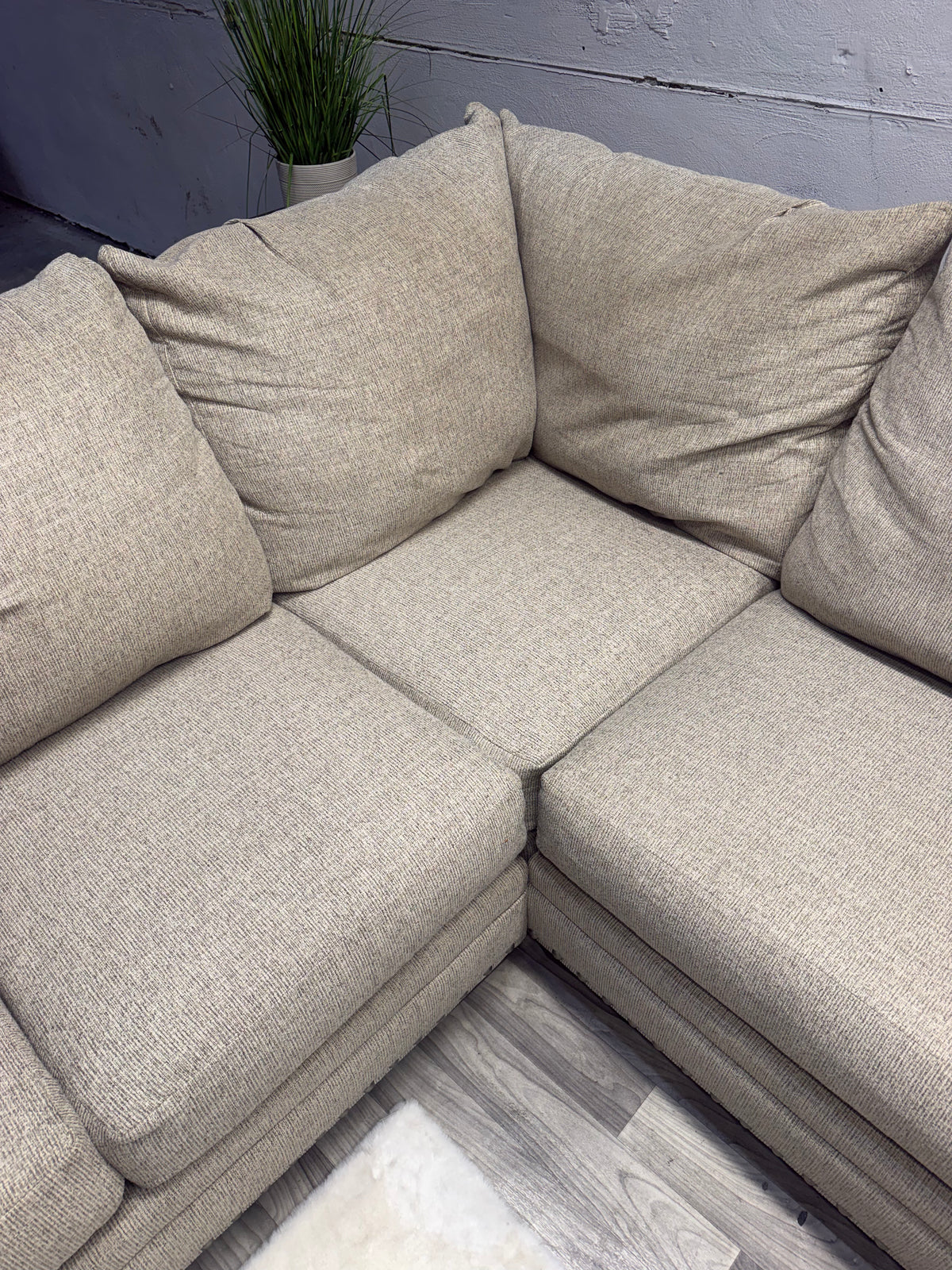 Bobs Furniture Beige 4 Piece Sectional Couch