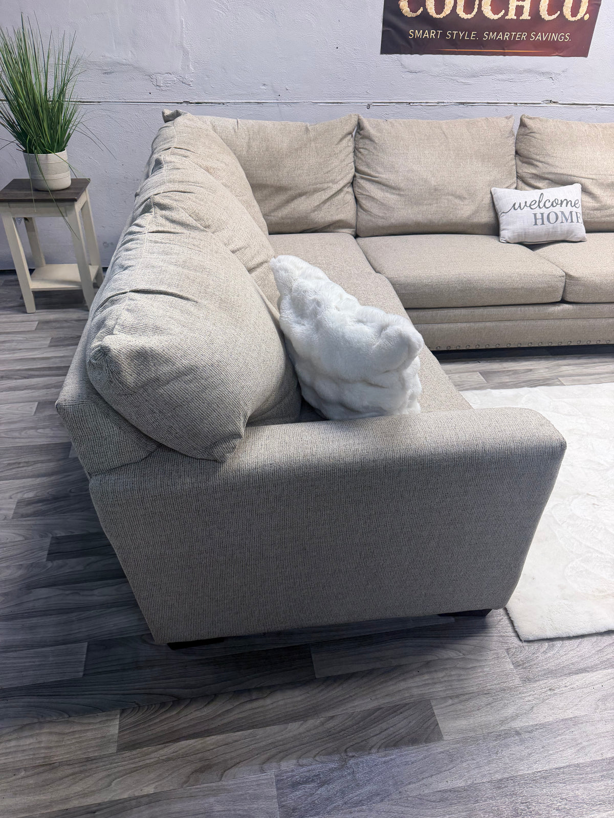 Bobs Furniture Beige 4 Piece Sectional Couch