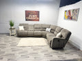 Ashley Furniture Gray Power Reclining Sectional Couch With Massage And Heat
