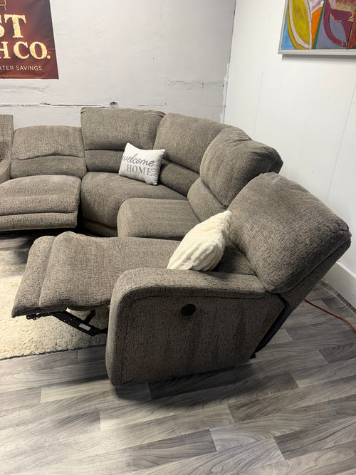 Ashley Furniture Gray Power Reclining Sectional Couch With Massage And Heat