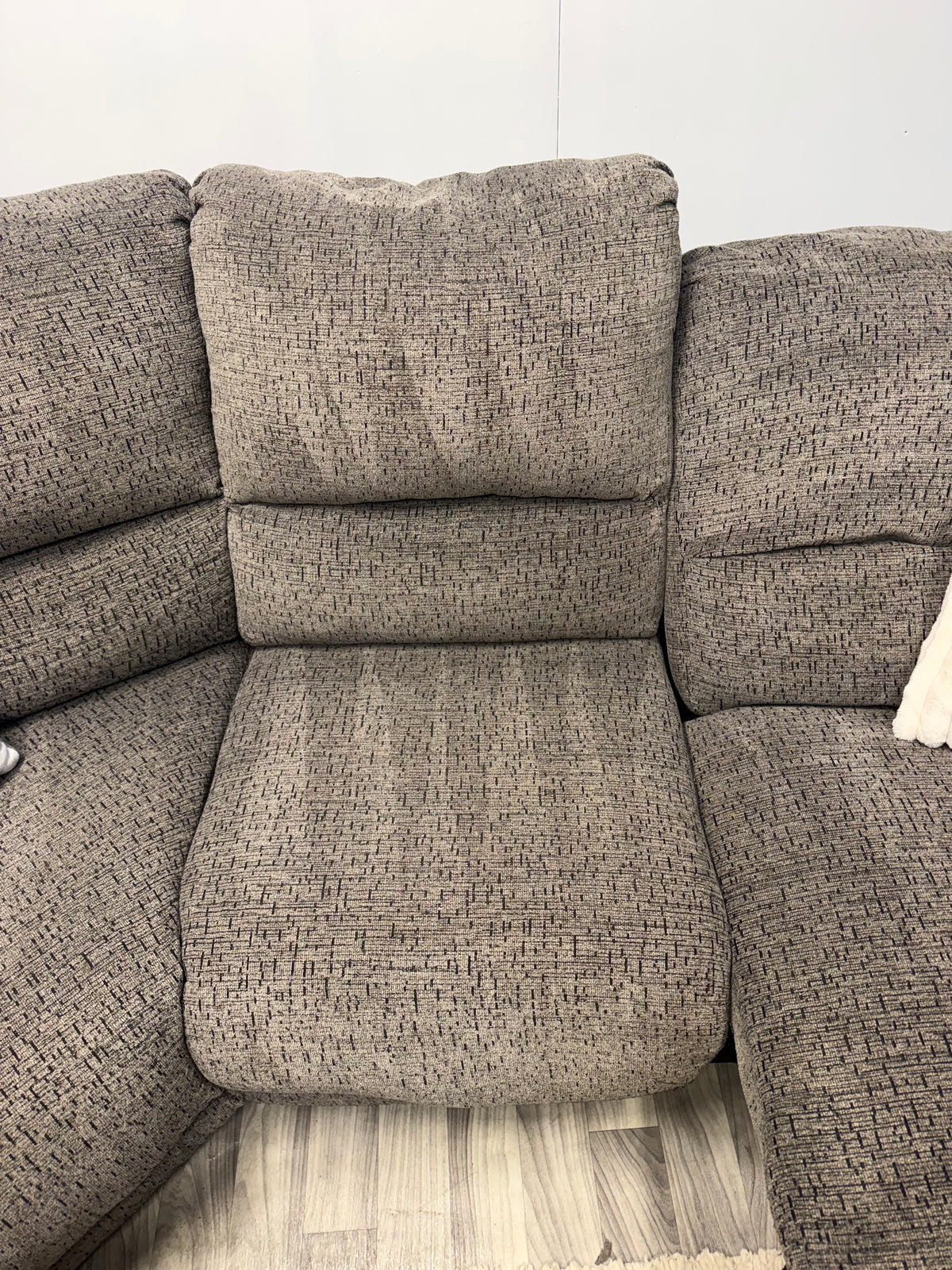 Ashley Furniture Gray Power Reclining Sectional Couch With Massage And Heat