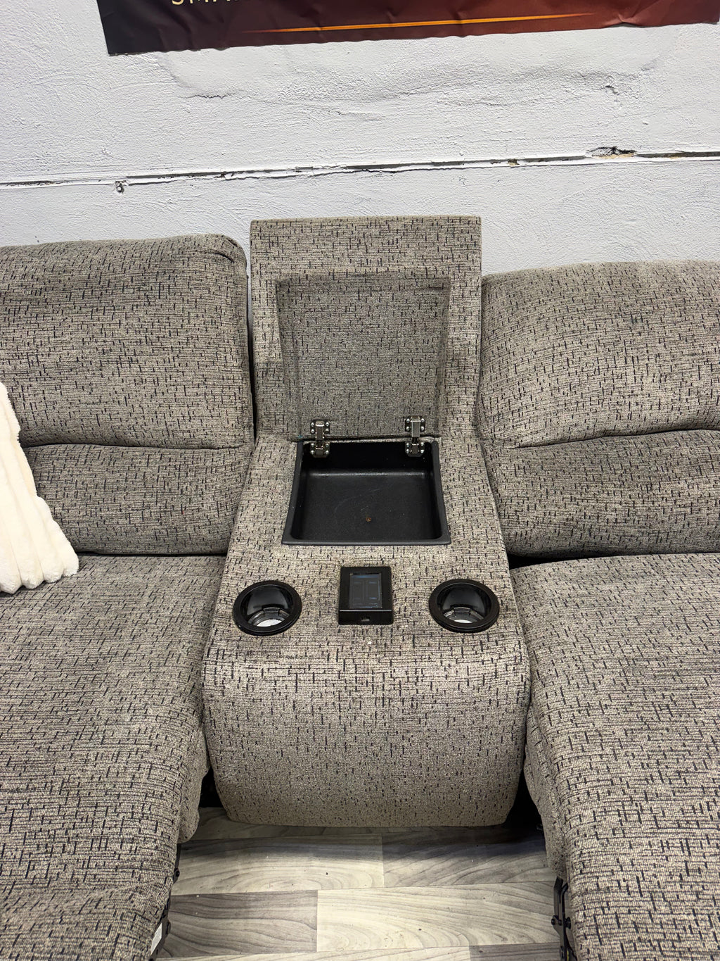 Ashley Furniture Gray Power Reclining Sectional Couch With Massage And Heat