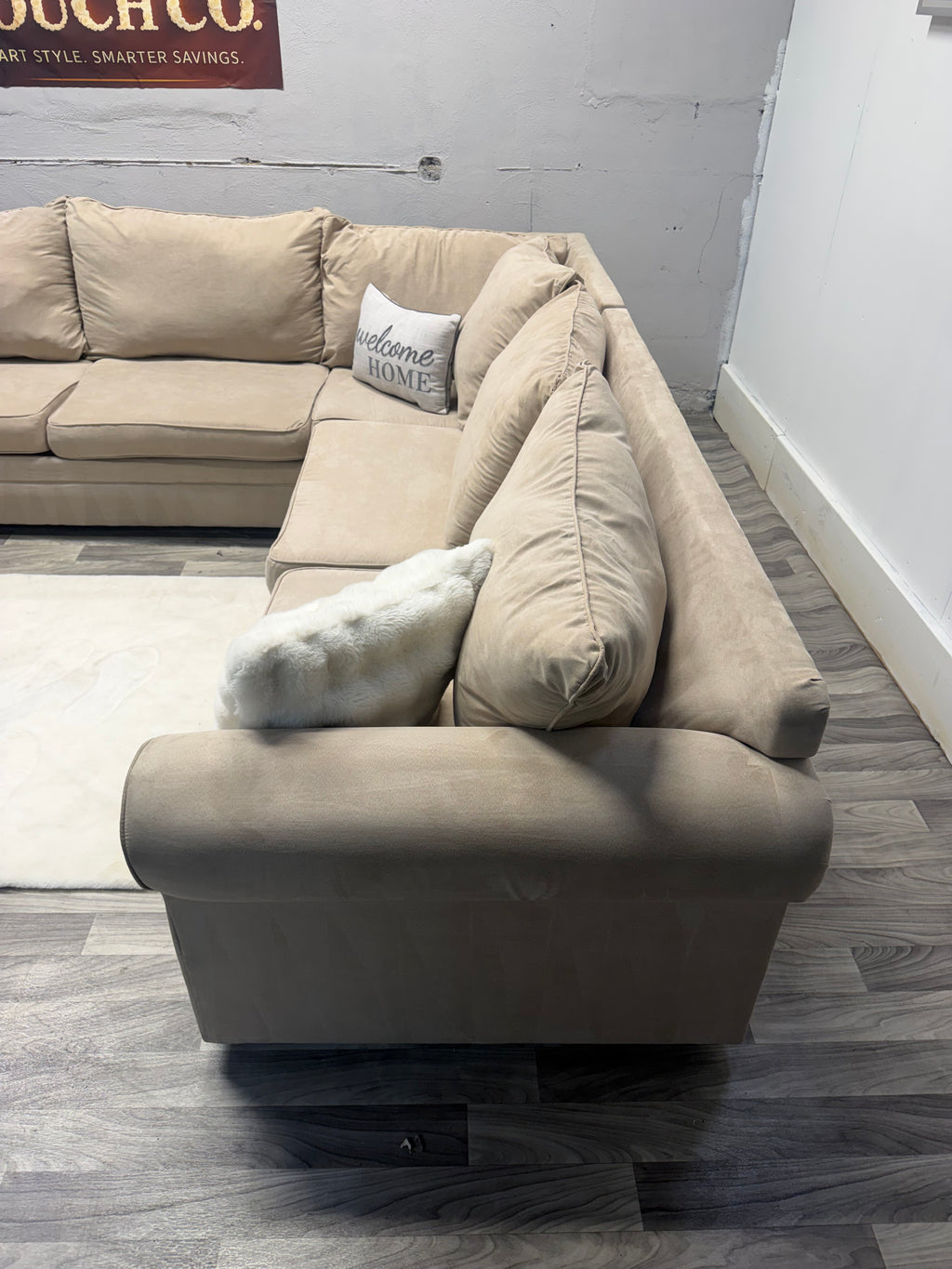 Bobs Furniture Tan 3 Piece Sectional Couch