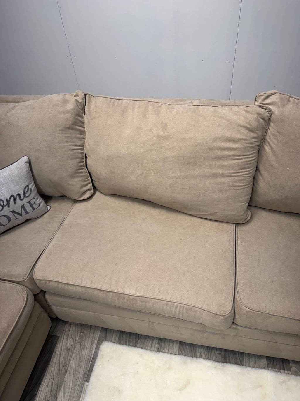 Bobs Furniture Tan 3 Piece Sectional Couch