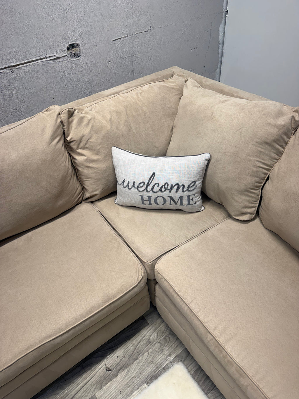 Bobs Furniture Tan 3 Piece Sectional Couch