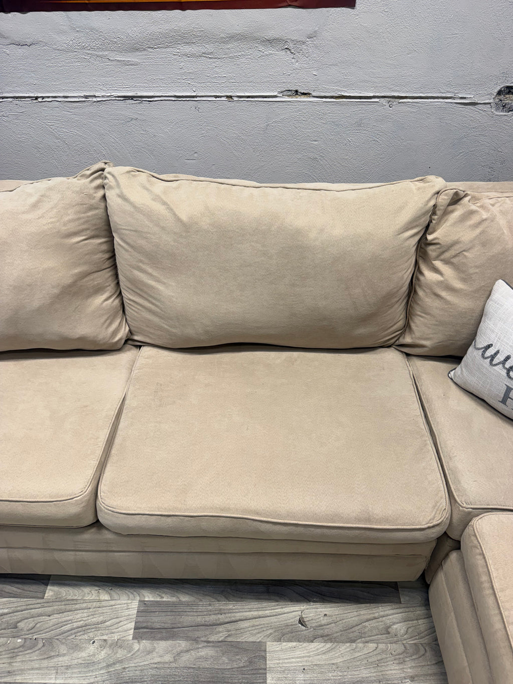 Bobs Furniture Tan 3 Piece Sectional Couch