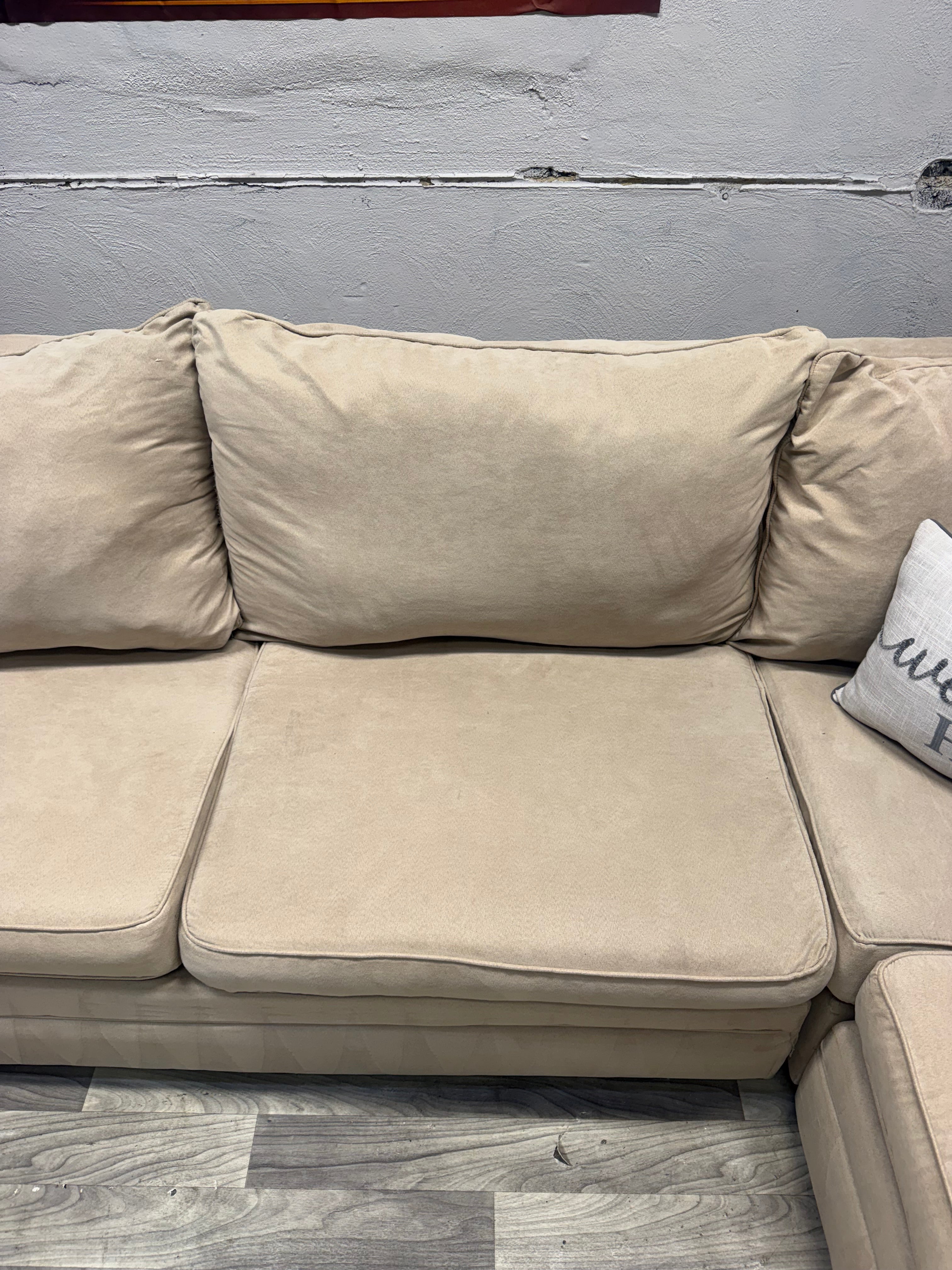 Bobs Furniture Tan 3 Piece Sectional Couch