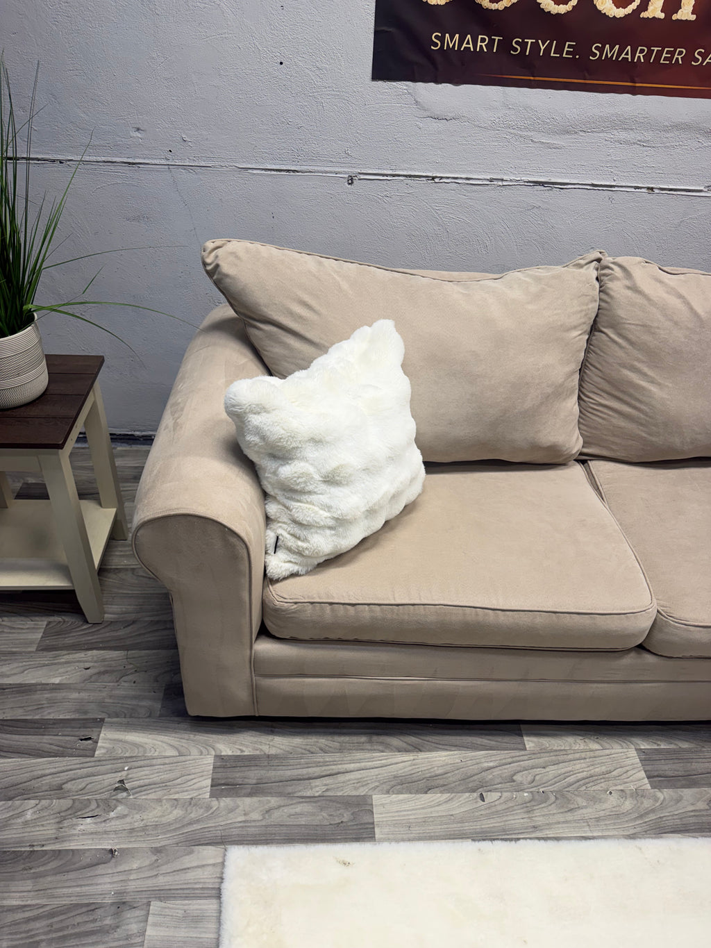 Bobs Furniture Tan 3 Piece Sectional Couch