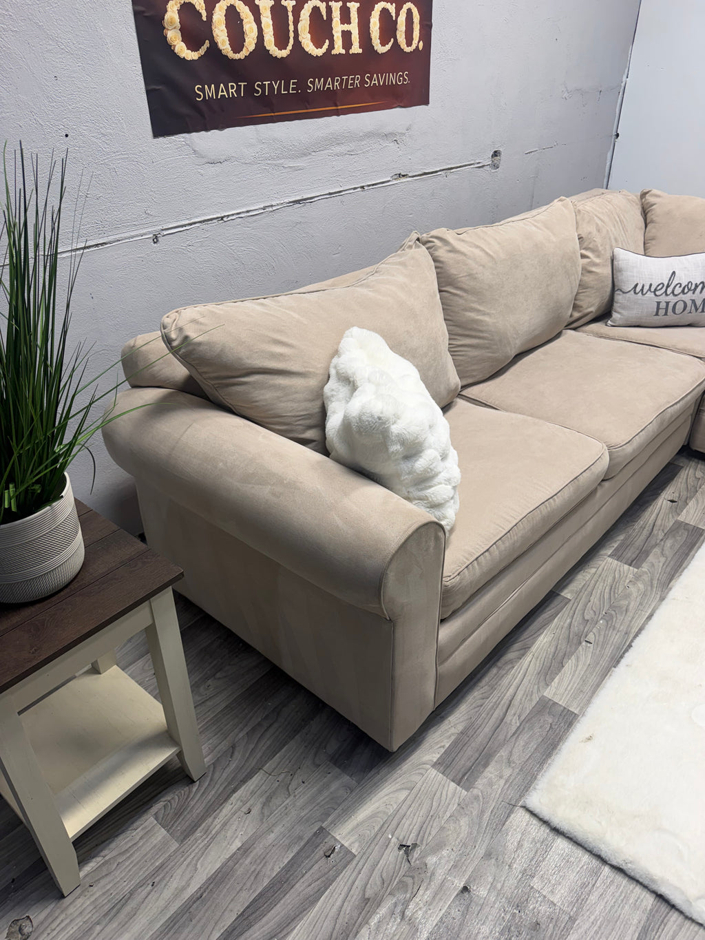 Bobs Furniture Tan 3 Piece Sectional Couch