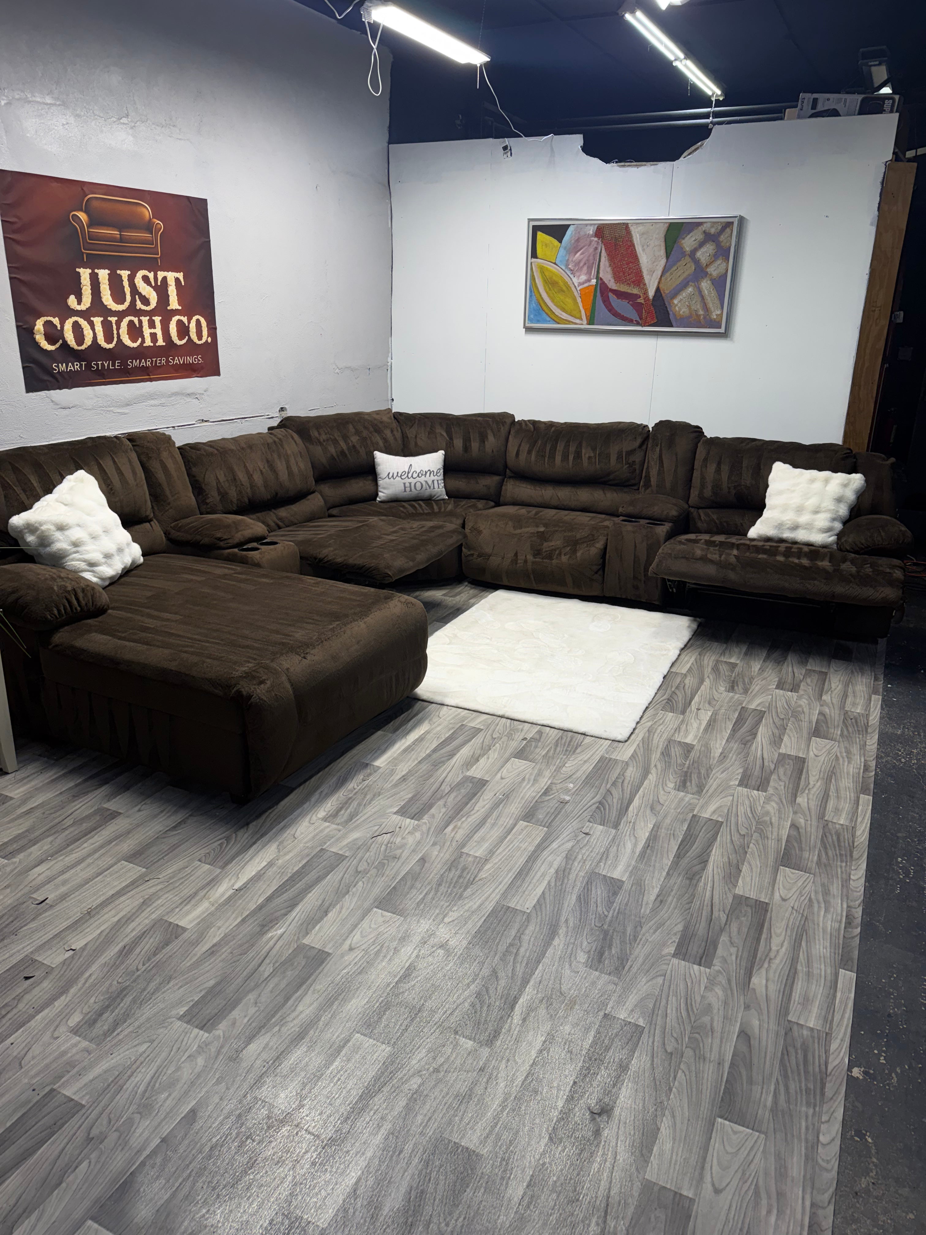 Ashley Furniture Brown Modular Reclining Couch