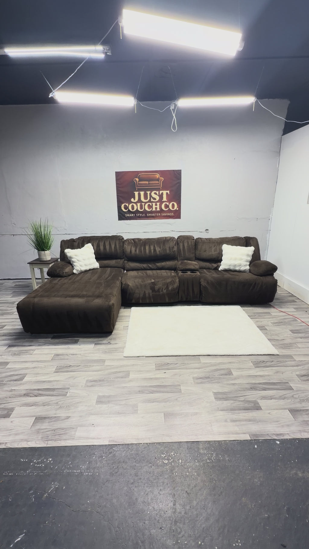 Ashley Furniture Brown 4 Piece Reclining Sectional Couch