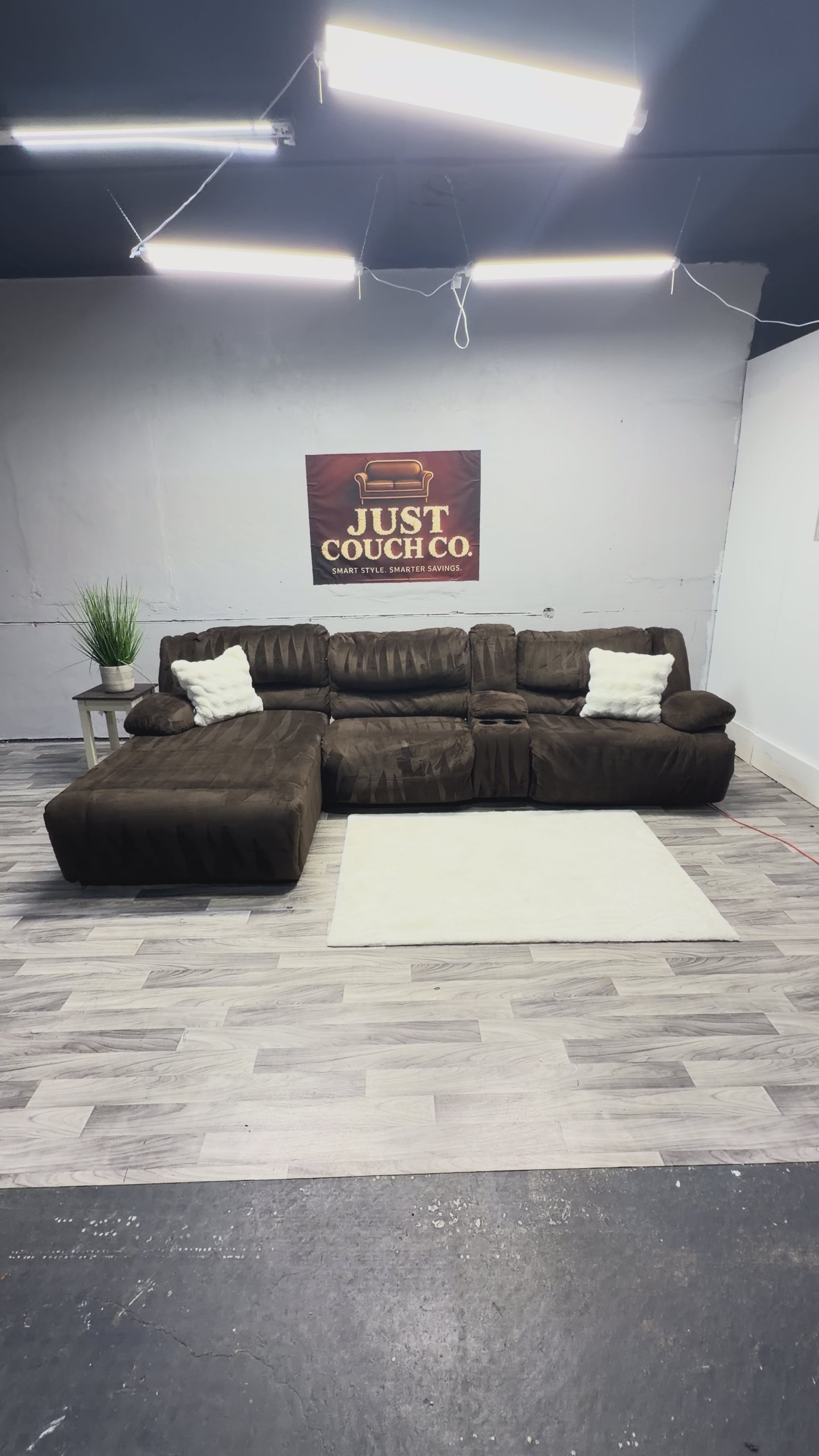 Ashley Furniture Brown 4 Piece Reclining Sectional Couch