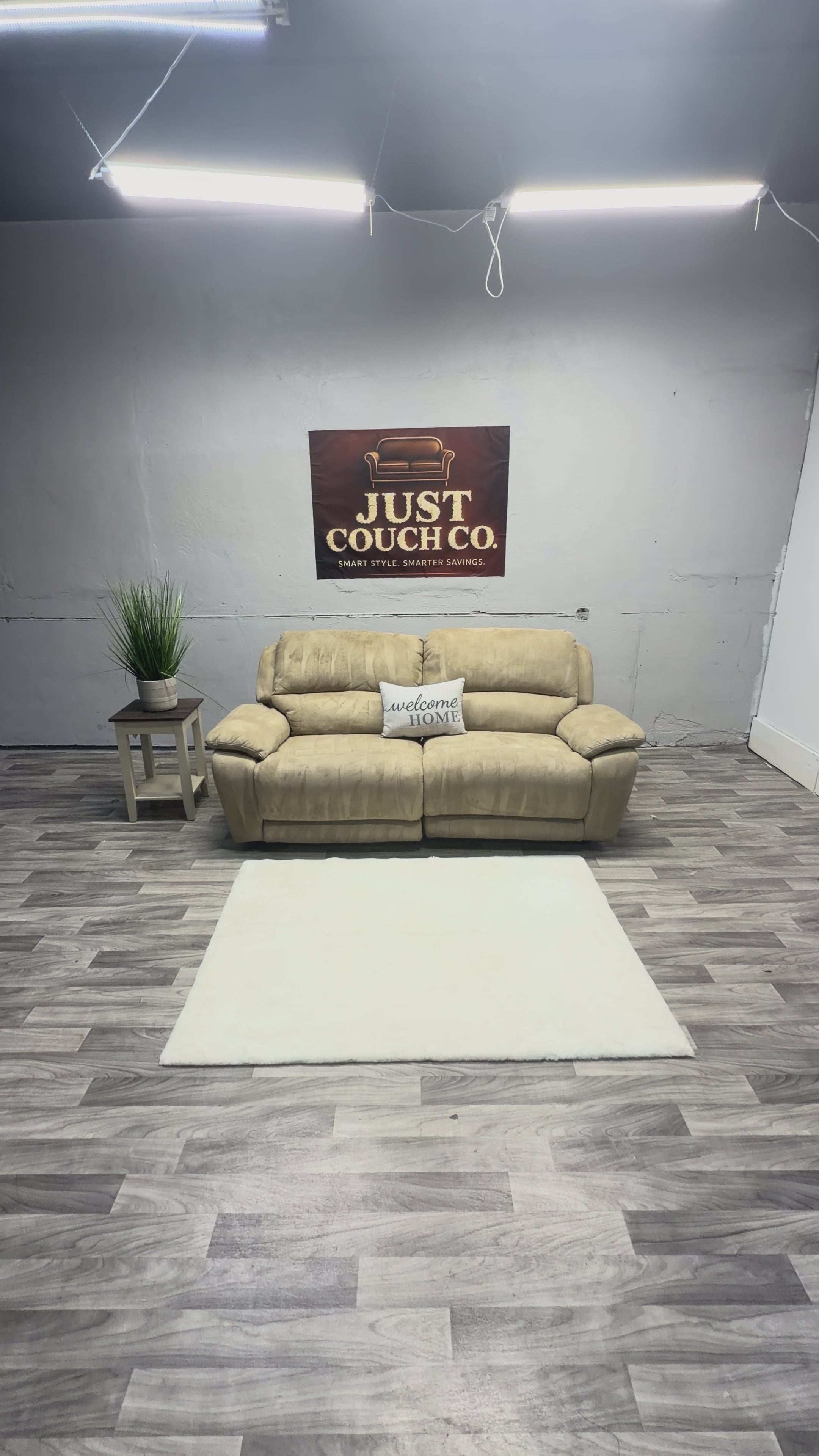 Raymour & Flanigan Tan Manual Reclining Loveseat