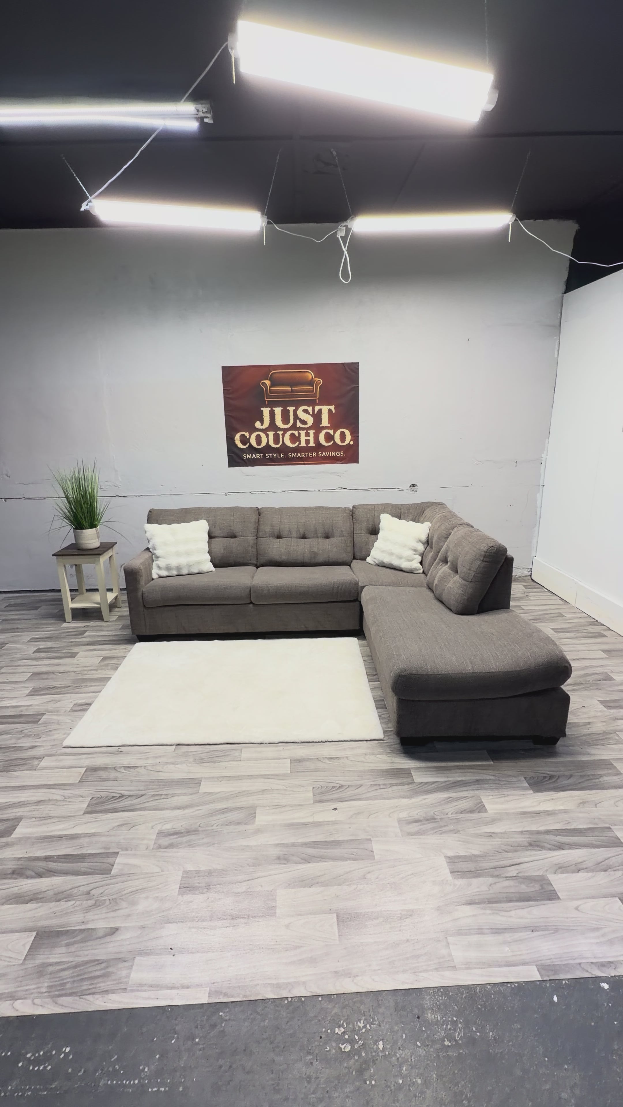 Raymour & Flanigan Brown Sectional Couch With Pullout Bed