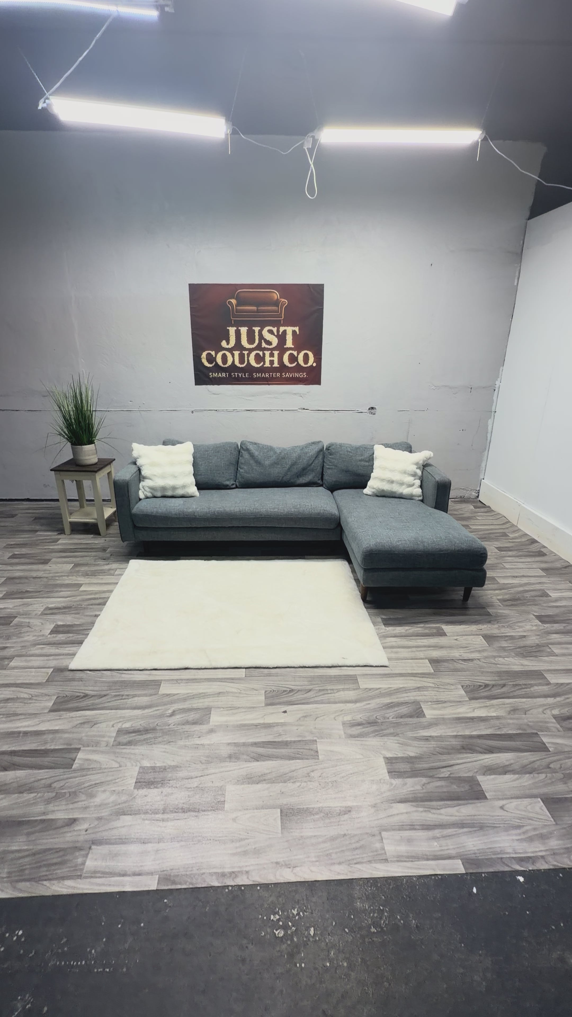Article 2 Piece Blue Sectional Couch