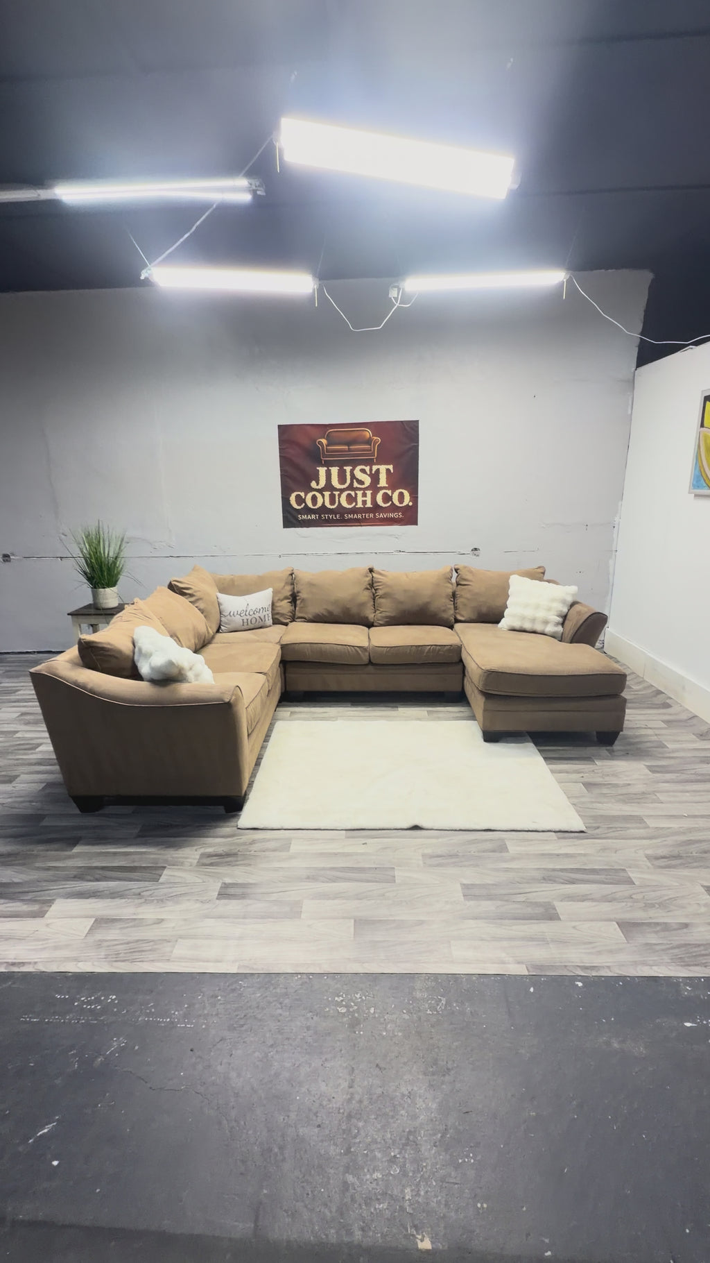 Raymour & Flanigan Tan 4 Piece Sectional Couch