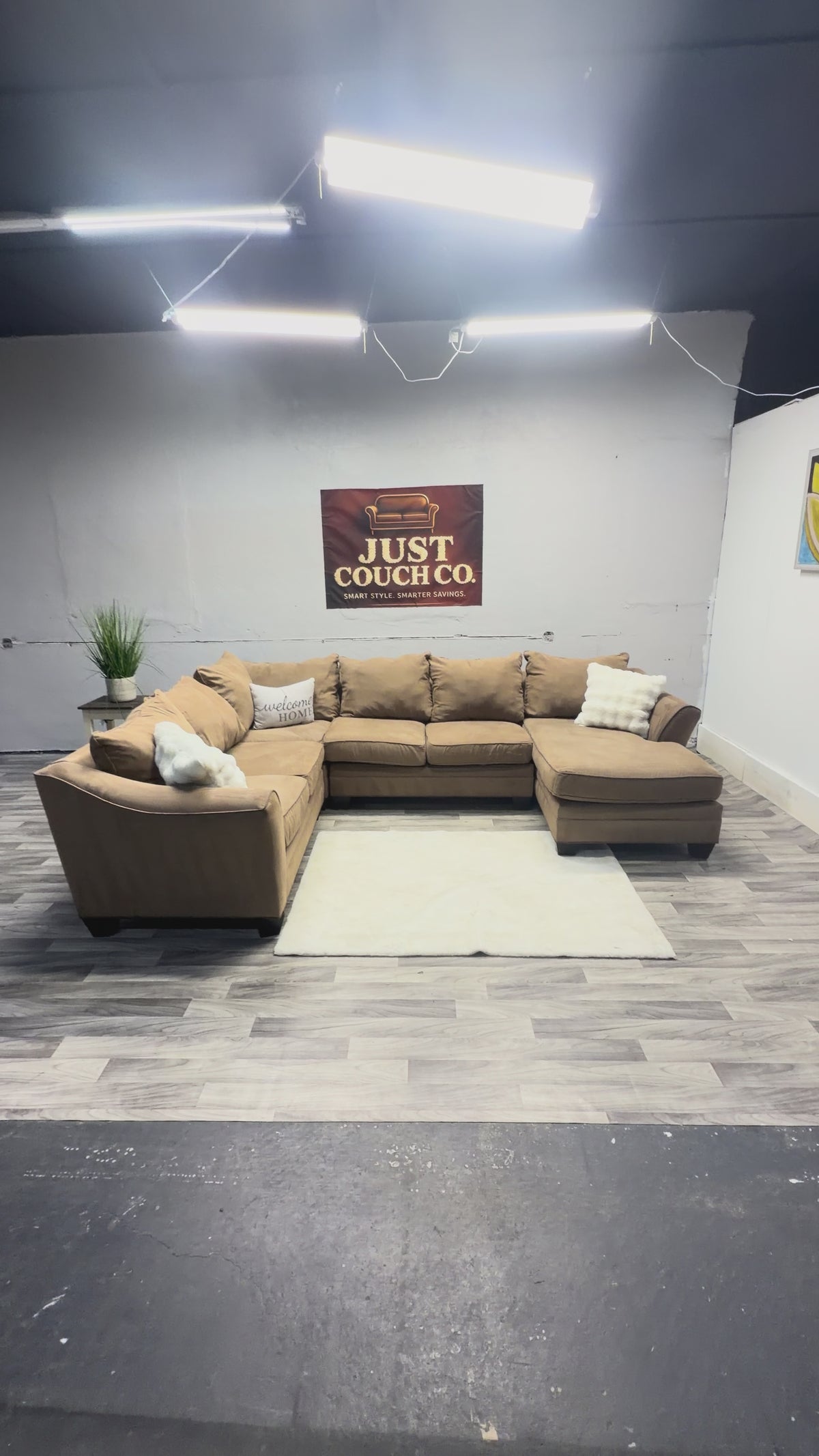 Raymour & Flanigan Tan 4 Piece Sectional Couch