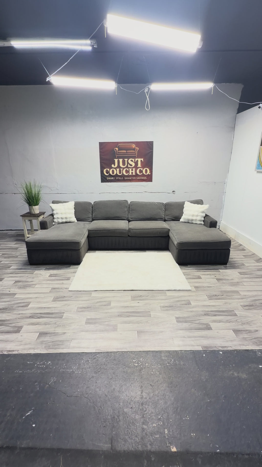 Raymour & Flanigan Gray Double Chase Sectional Couch
